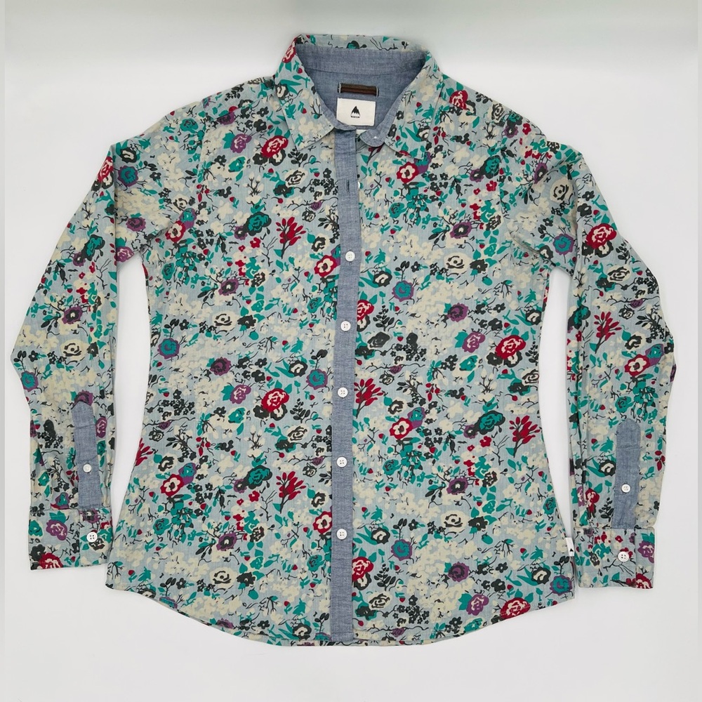 Burton lightweight cotton floral button down collared shirt